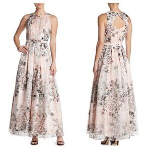 Eliza J Back Cutout Floral Print Gown Size 2